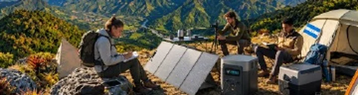 Paneles solares EcoFlow en el campo