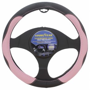 Forro de volante (negro con rosado)
